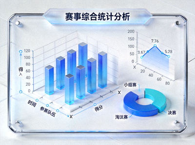 三维数据可视化图表展示复杂的赛事统计数据